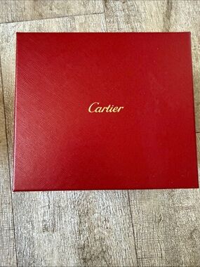 Cartier Red Box with Gold Script Logo